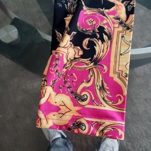Silk womans pink versace print outfit